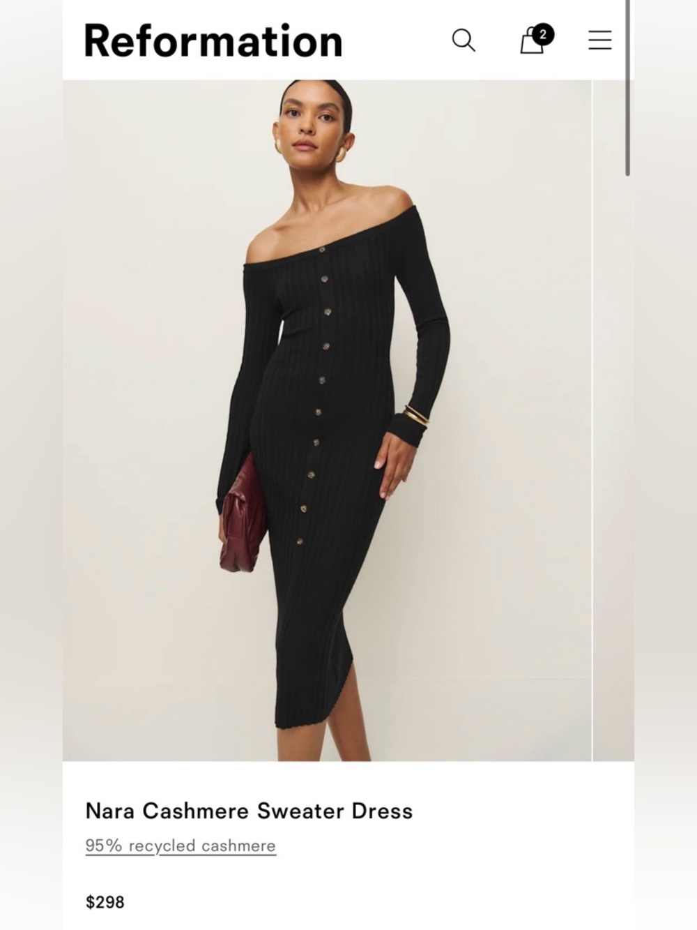 Reformation- Nara Cashmere Sweater Dress